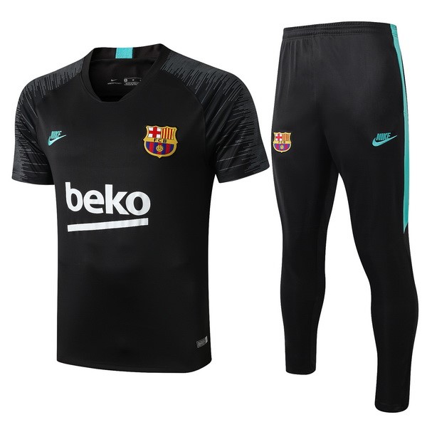 Camiseta de Entrenamiento Conjunto Completo Barcelona 2019 2020 Negro Verde